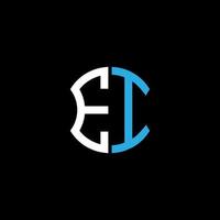 conception créative du logo de la lettre ei avec graphique vectoriel, conception de logo simple et moderne abc. vecteur
