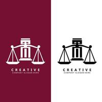 conception de vecteur de logo de droit d'avocat ou de justice, illustration d'icône