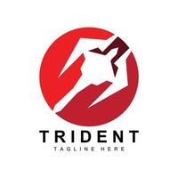 conception d'icône vectorielle de modèle de logo trident, arme de guerre de dieu, puissance de lance de l'océan vecteur