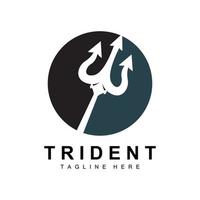 conception d'icône vectorielle de modèle de logo trident, arme de guerre de dieu, puissance de lance de l'océan vecteur