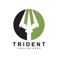 conception d'icône vectorielle de modèle de logo trident, arme de guerre de dieu, puissance de lance de l'océan vecteur