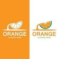 vecteur d'icône de logo de fruits orange frais, tranche de citron vert