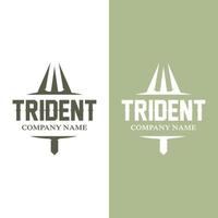 conception d'icône vectorielle de modèle de logo trident, arme de guerre de dieu, puissance de lance de l'océan vecteur