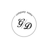 initiale gd logo monogramme lettre minimaliste vecteur
