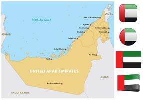 Carte des Émirats arabes unis vecteur