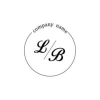initiale lb logo monogramme lettre minimaliste vecteur
