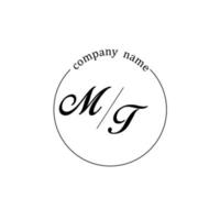 initiale mt logo monogramme lettre minimaliste vecteur