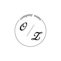 initiale oz logo monogramme lettre minimaliste vecteur