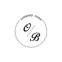 initiale ob logo monogramme lettre minimaliste vecteur