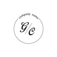 initiale gc logo monogramme lettre minimaliste vecteur