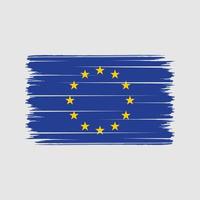 coups de pinceau du drapeau européen. drapeau national vecteur