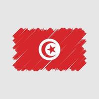 pinceau drapeau tunisien. drapeau national vecteur