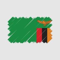 pinceau drapeau zambie. drapeau national vecteur