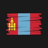 pinceau drapeau mongolie. drapeau national vecteur