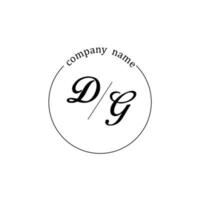 initiale dg logo monogramme lettre minimaliste vecteur
