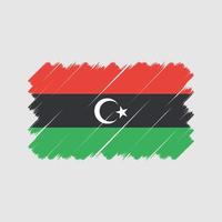 pinceau drapeau libyen. drapeau national vecteur