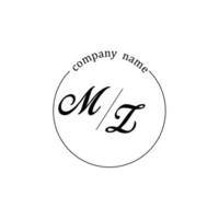 initiale mz logo monogramme lettre minimaliste vecteur