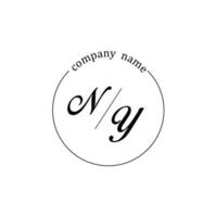 initiale ny logo monogramme lettre minimaliste vecteur