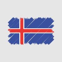 pinceau drapeau islandais. drapeau national vecteur