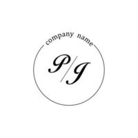 initiale pj logo monogramme lettre minimaliste vecteur