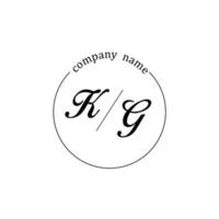 initiale kg logo monogramme lettre minimaliste vecteur