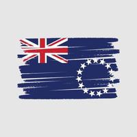 brosse de drapeau des îles Cook. drapeau national vecteur