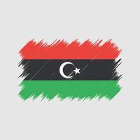 pinceau drapeau libyen. drapeau national vecteur