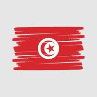 pinceau drapeau tunisien. drapeau national vecteur