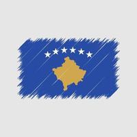 coups de pinceau du drapeau du kosovo. drapeau national vecteur