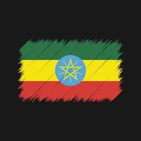 coups de pinceau du drapeau éthiopien. drapeau national vecteur