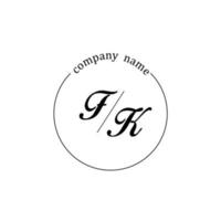 initiale fk logo monogramme lettre minimaliste vecteur