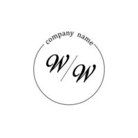 initiale ww logo monogramme lettre minimaliste vecteur