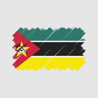 pinceau drapeau mozambicain. drapeau national vecteur