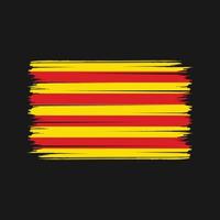 coups de pinceau du drapeau de la catalogne. drapeau national vecteur