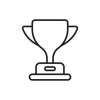 eps10 icône de ligne de coupe trophée vecteur noir isolé sur fond blanc. symbole du trophée gagnant dans un style moderne et plat simple pour la conception, le logo, le pictogramme, l'interface utilisateur et l'application mobile de votre site Web