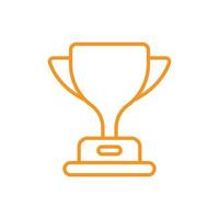 eps10 icône de ligne de coupe trophée vecteur orange isolé sur fond blanc. symbole du trophée gagnant dans un style moderne et plat simple pour la conception, le logo, le pictogramme, l'interface utilisateur et l'application mobile de votre site Web