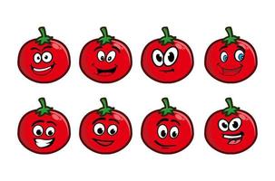 icône de vecteur de collection de personnage de tomate de dessin animé