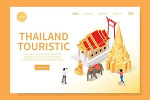 page de destination isométrique de la thaïlande vecteur