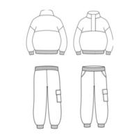 illustration vectorielle du sweat-shirt et des joggeurs de costume de sport pour garçon vecteur