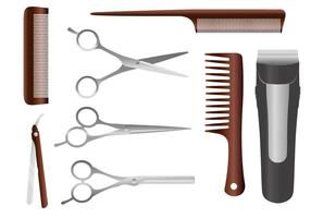 Vecteurs d'outils de coiffeur vecteur
