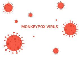 bannière du virus monkeypox pour la sensibilisation et l'alerte contre la propagation de la maladie. pandémie d'infection de monkeypox sur fond blanc. infographie de la santé et de la médecine. vecteur