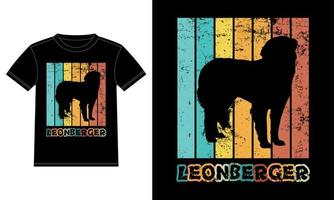 drôle leonberger vintage rétro coucher de soleil silhouette cadeaux amoureux des chiens propriétaire de chien essentiel t-shirt vecteur