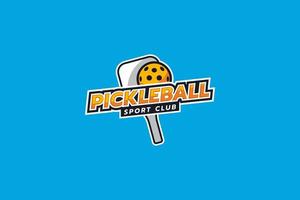 logo simple du club de pickleball qui a l'air attrayant et dynamique. vecteur