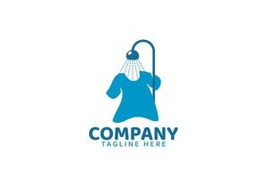 logo de douche t-shirt pour toute entreprise, en particulier pour le service de blanchisserie, la boutique de mode, le nettoyage à sec, etc. vecteur