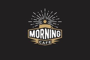 logo du café du matin avec une tasse de café et une étoile montante pour toute entreprise, en particulier pour les cafés, les cafés, les restaurants, etc.