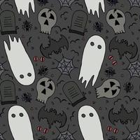 motif d'halloween sans couture. griffonnage halloween fond vecteur