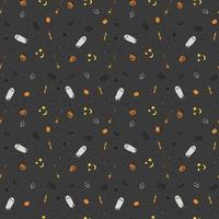 motif d'halloween sans couture. griffonnage halloween fond vecteur