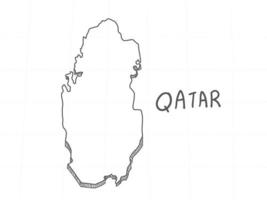 dessiné à la main de la carte 3d du qatar sur fond blanc. vecteur