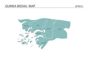 guinée bissau carte illustration vectorielle sur fond blanc. la carte contient toutes les provinces et marque la capitale de la guinée bissau. vecteur