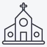 icône église. adapté au symbole de l'éducation. style de ligne. conception simple modifiable. vecteur de modèle de conception. illustration simple